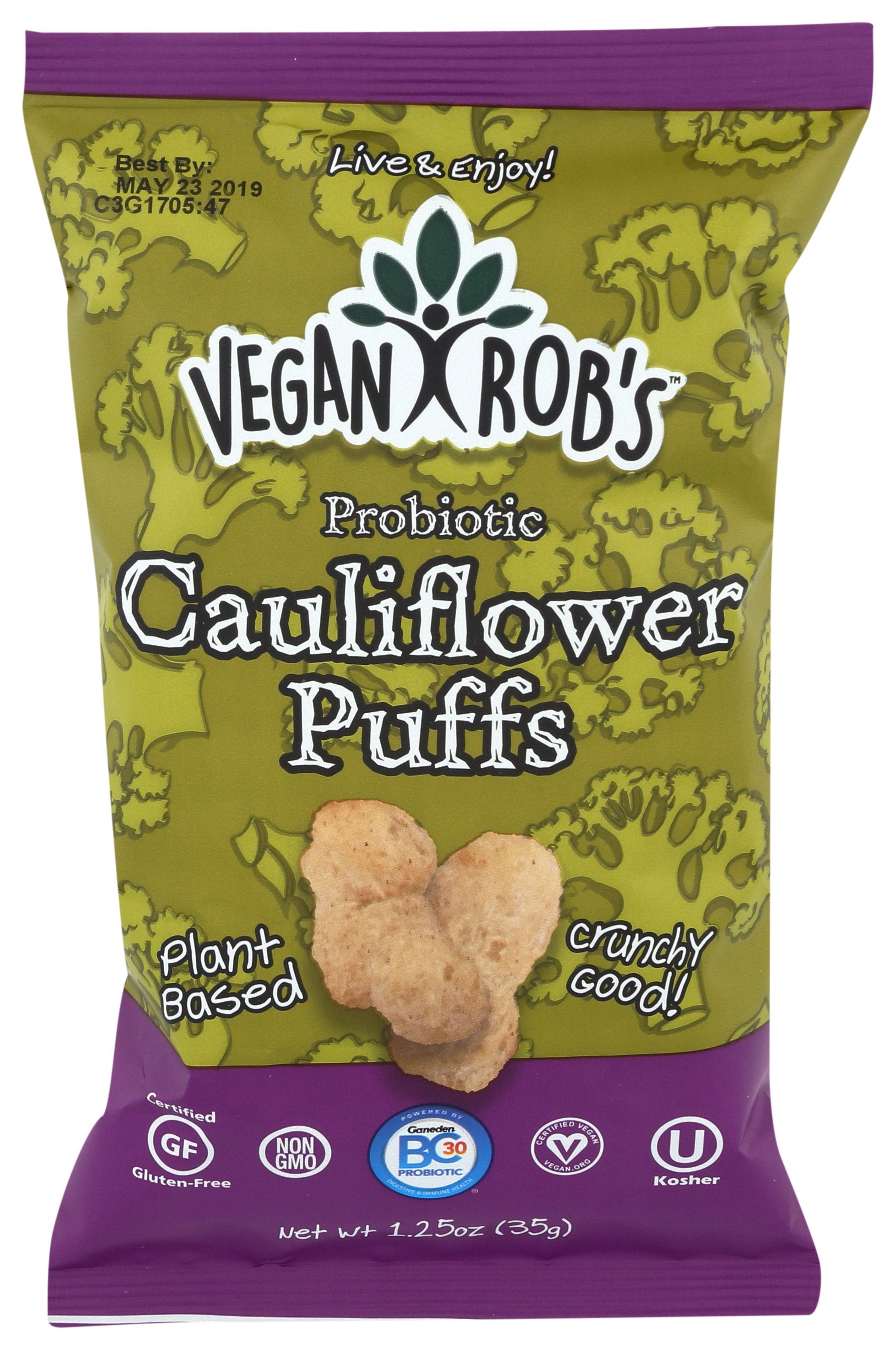 VEGANROBS PUFFS CAULIFLOWER PRBIOTC - Case of 24