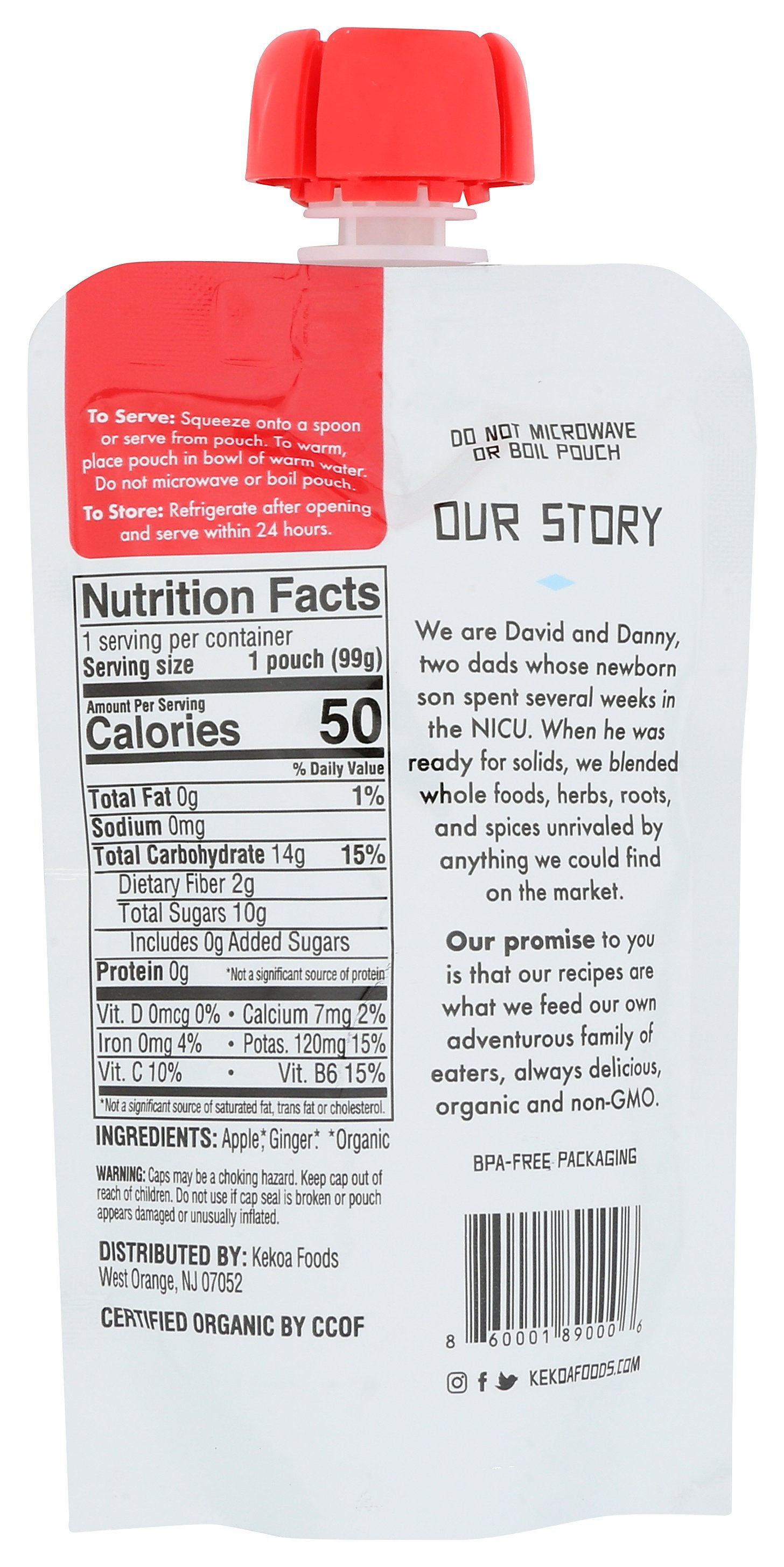 KEKOA FOOD BABY APPLE & GINGER - Case of 6