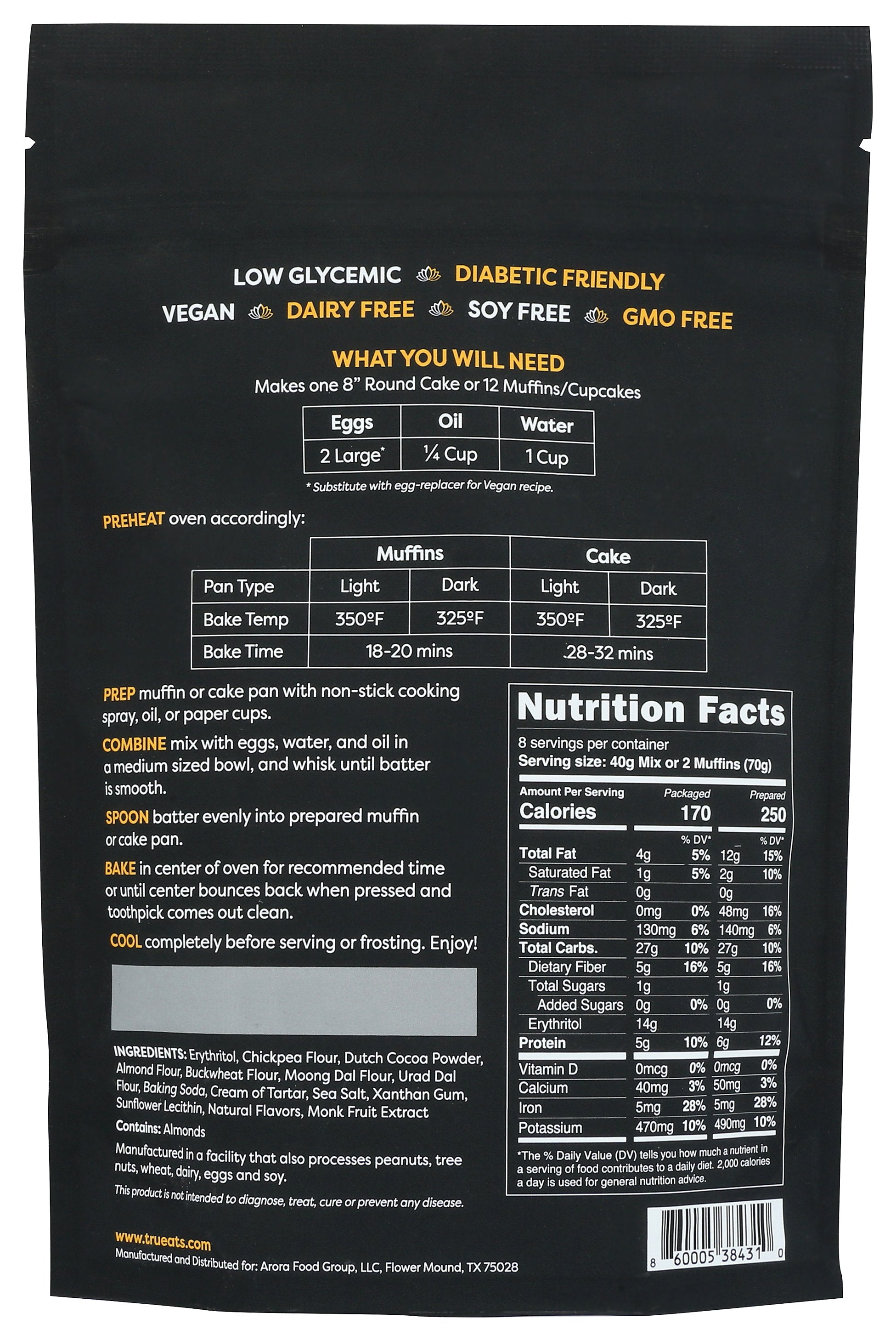 TRUEATS MIX MUFFN CAKE DTCH CHOC - Case of 6