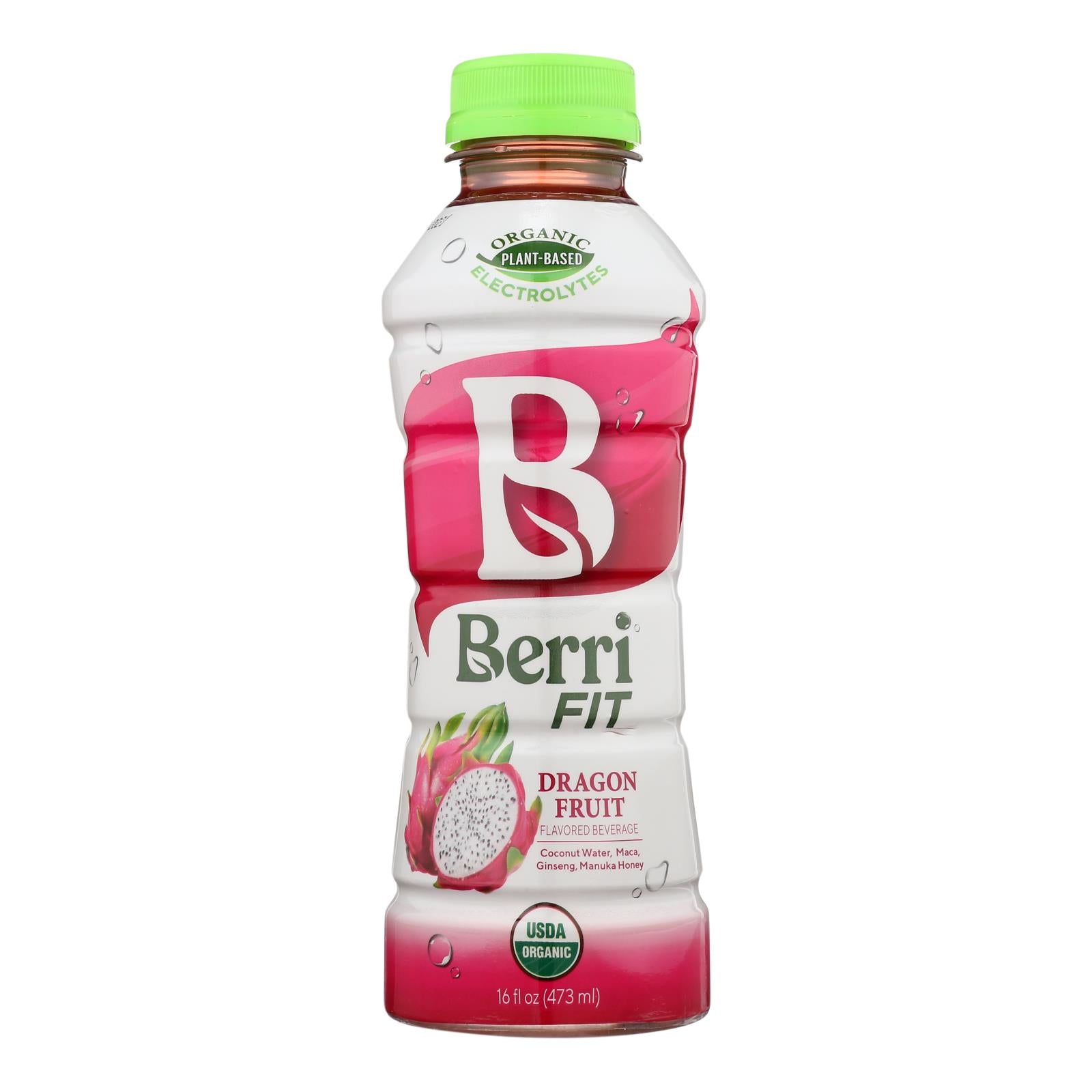 Berri Pro Dragon Fruit Plant-Based Fitness Beverage - Case of 12 - 16 OZ
