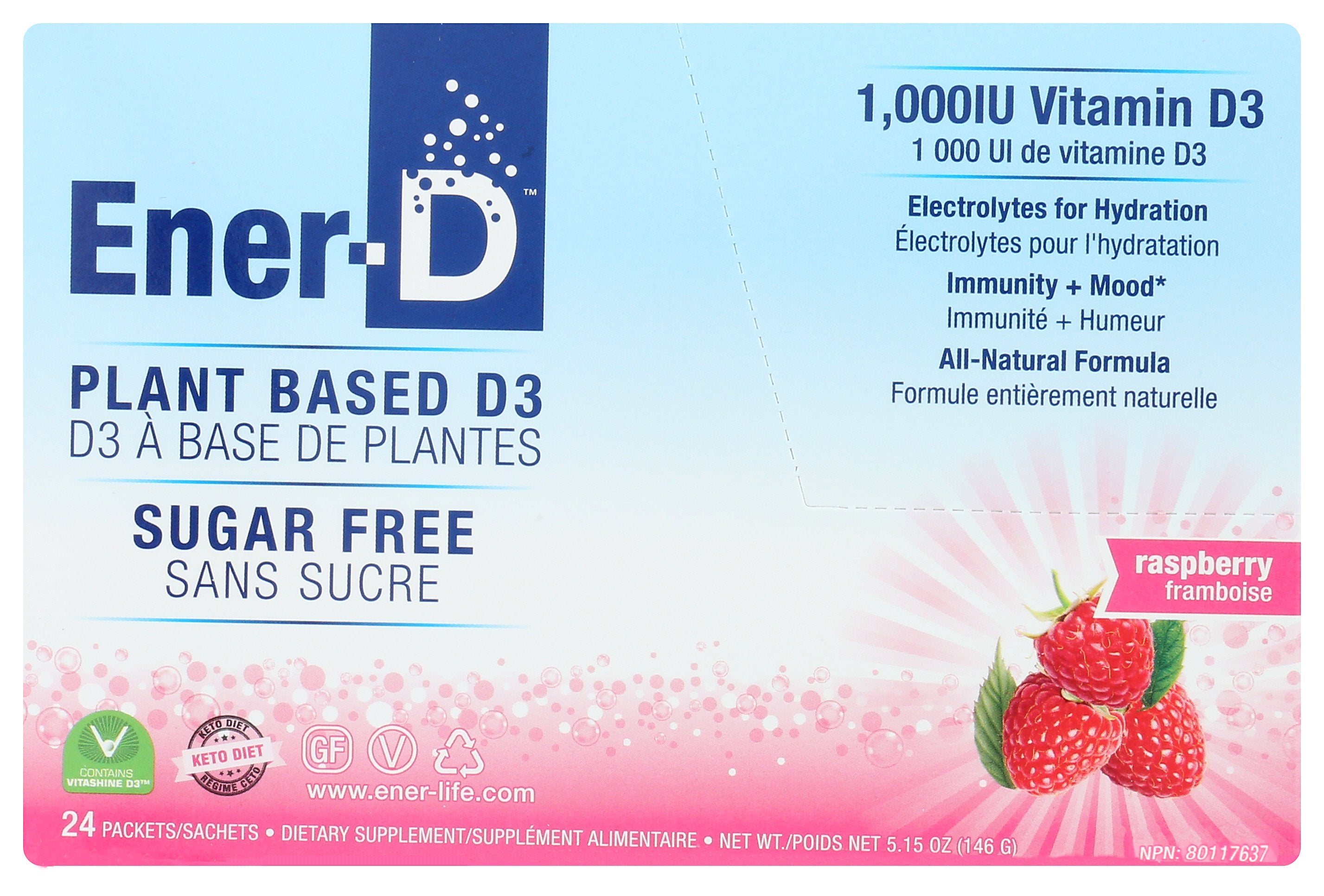 ENER LIFE VITAMIN D PKT RASP SF