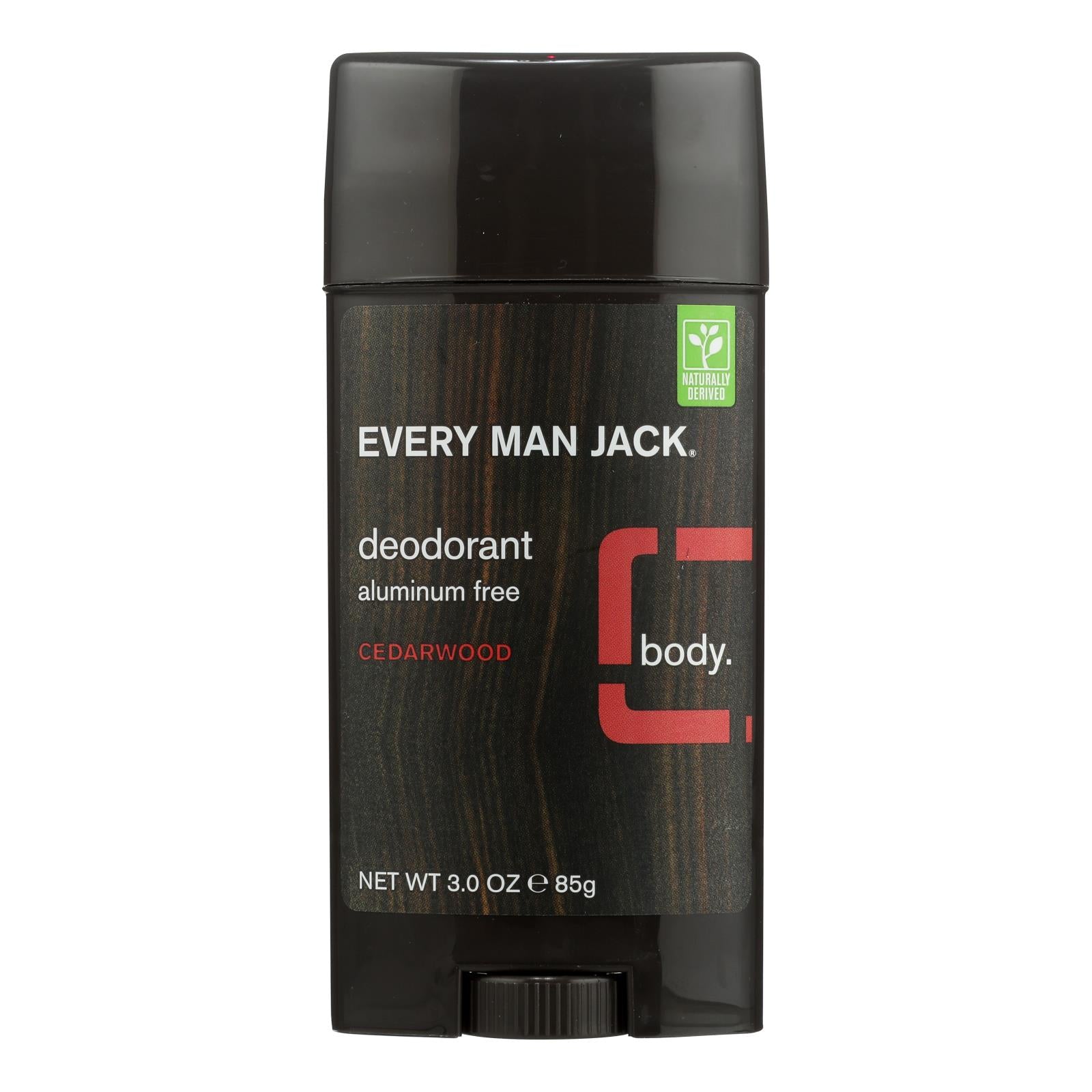 Every Man Jack Body Deodorant - Cedarwood - Aluminum Free - 3 Oz
