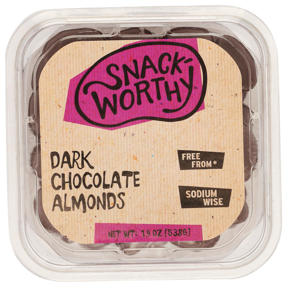 Snackworthy Almonds Dark Chocolate - Pack of 12 - 19 OZ