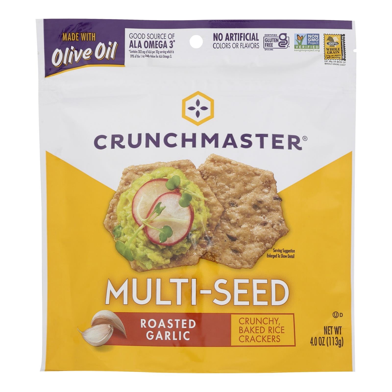 Crunchmaster - Multiseed Crckr Rst Garlc - Case Of 12 - 4 Oz