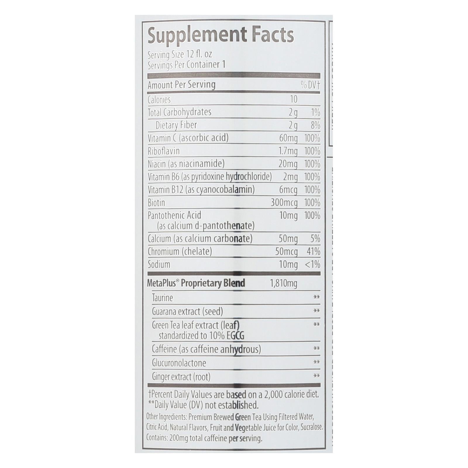 Celsius Non-Carbonated Raspberry Acai Green Tea Dietary Supplement - Case of 12 - 12 FZ