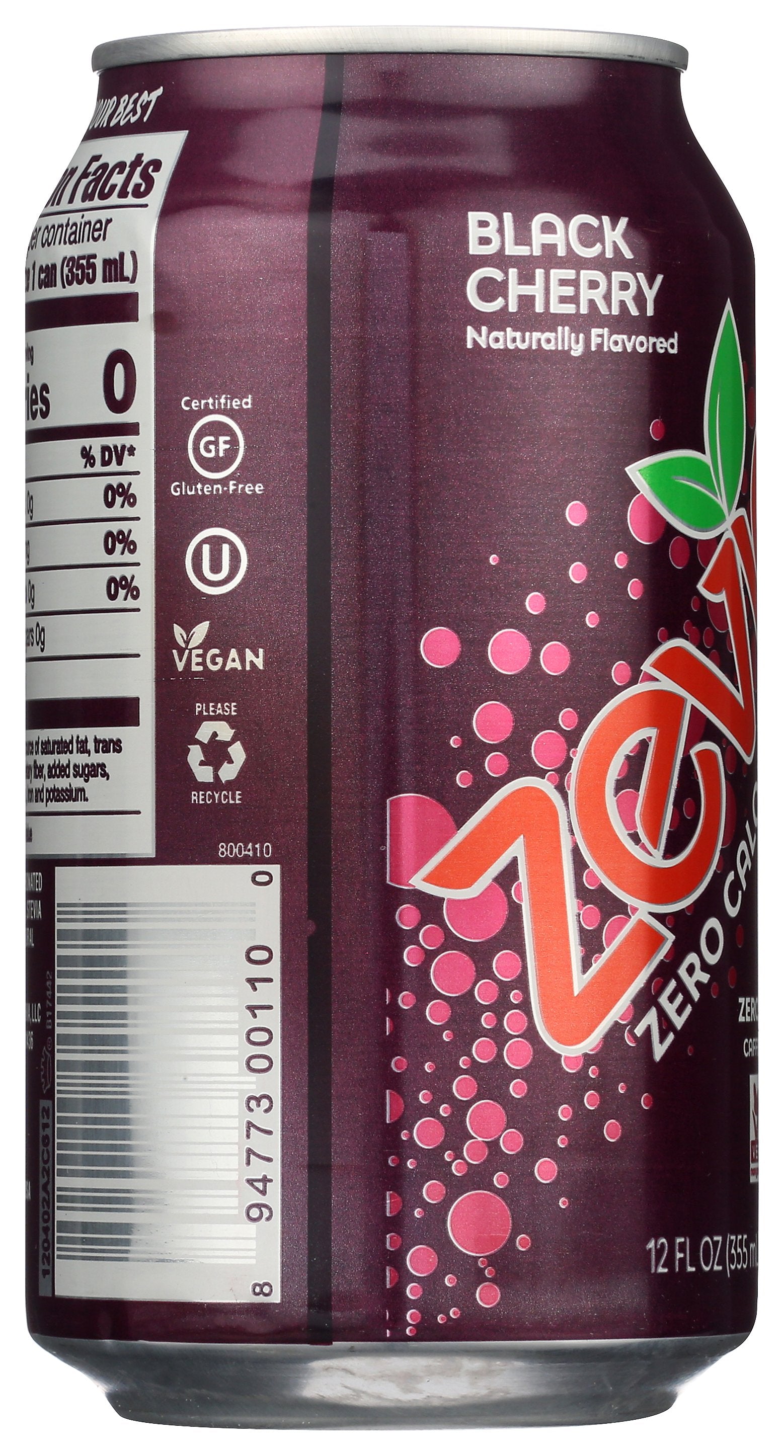 ZEVIA SODA BLK CHRY ZERO NTRL 6PK - Case of 4