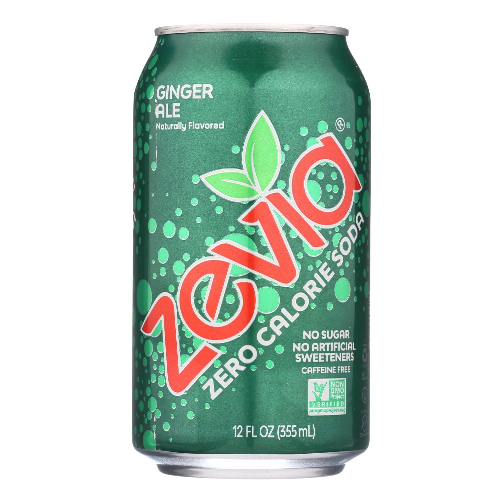 Zevia - Soda Ginger Ale Zero Calorie Can - Case of 4-6/12 Fluid Ounces