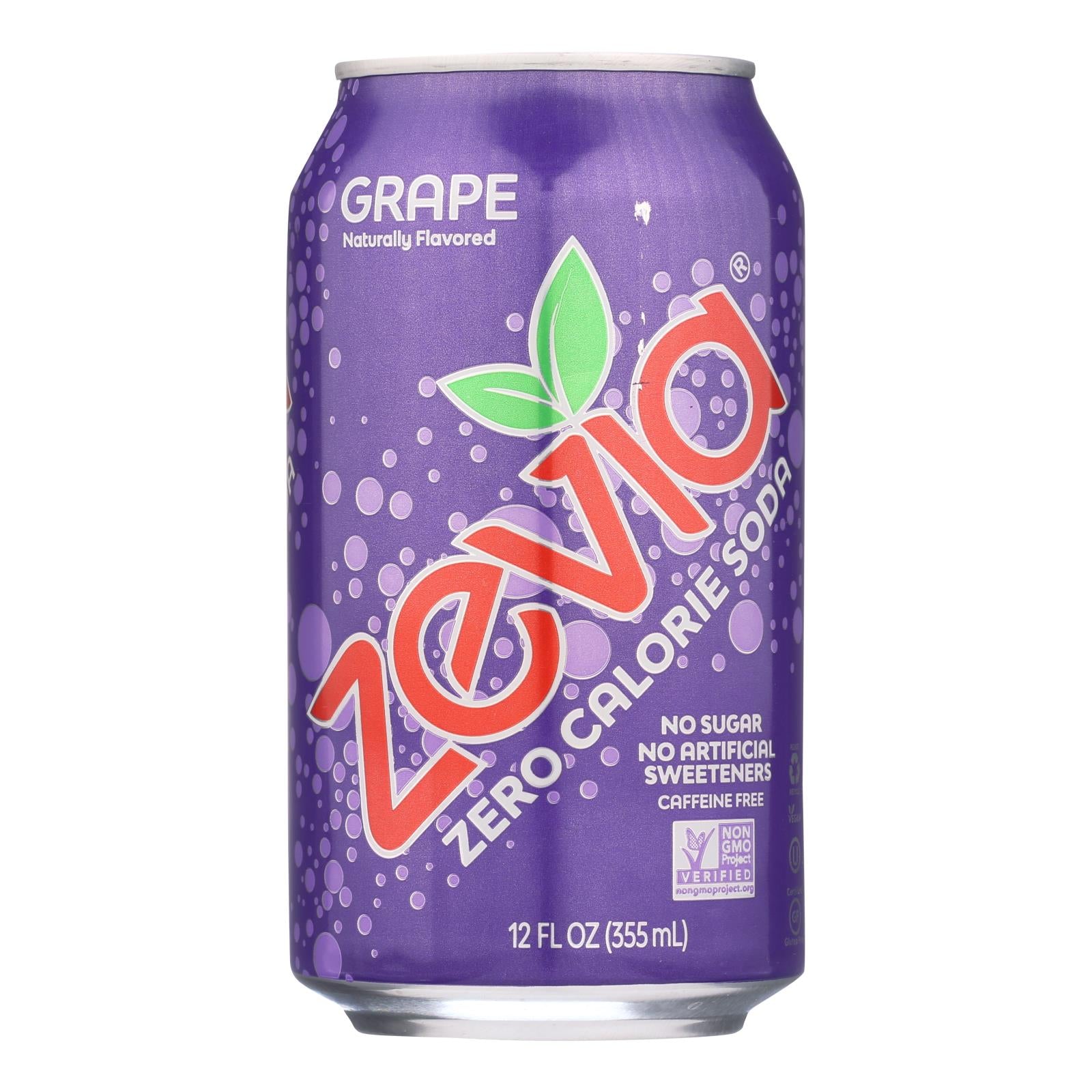 Zevia - Soda Grape Zero Calorie Can - Case of 4-6/12 Fluid Ounces