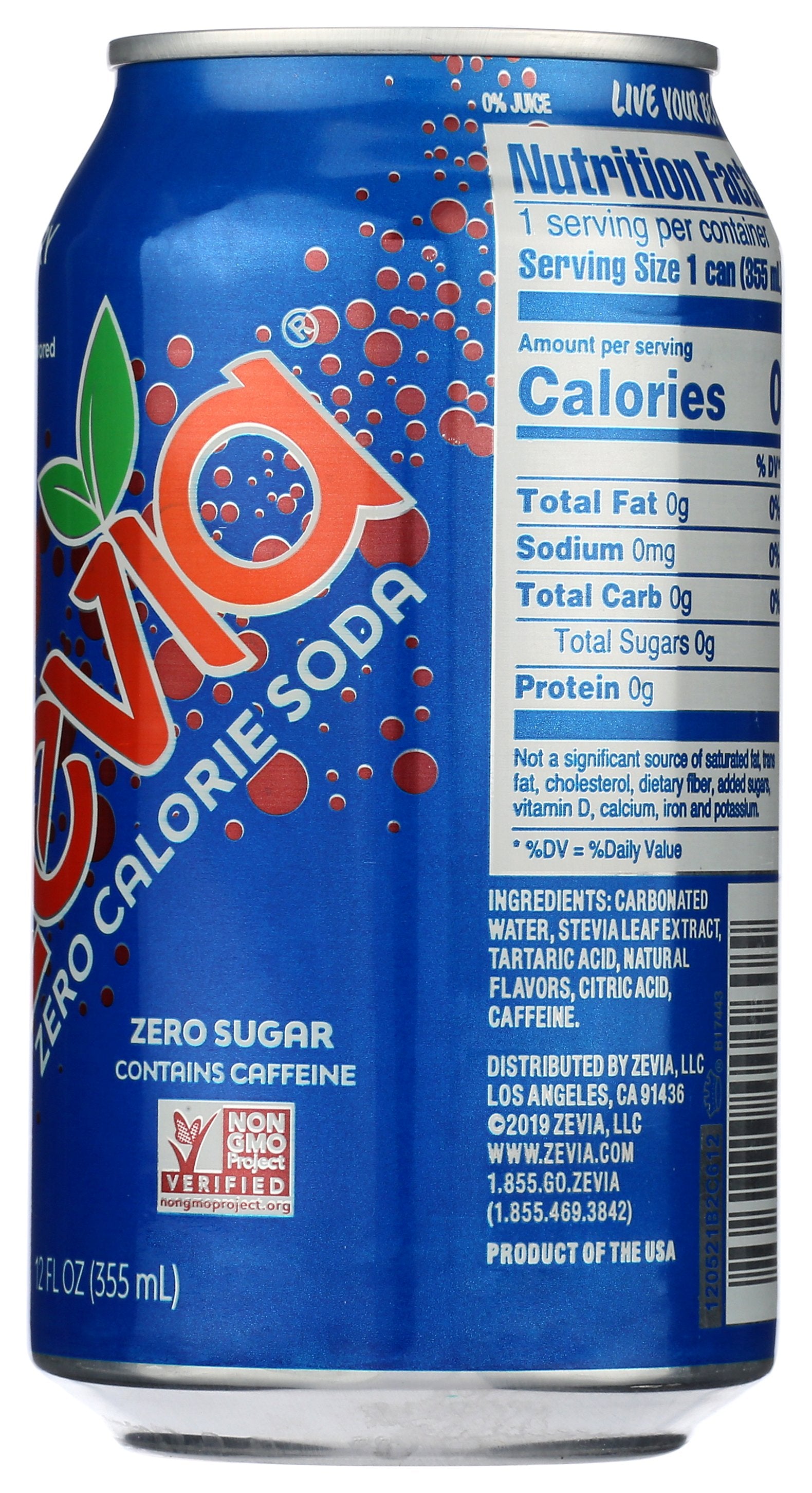 ZEVIA SODA COLA CHERRY 6PK - Case of 4