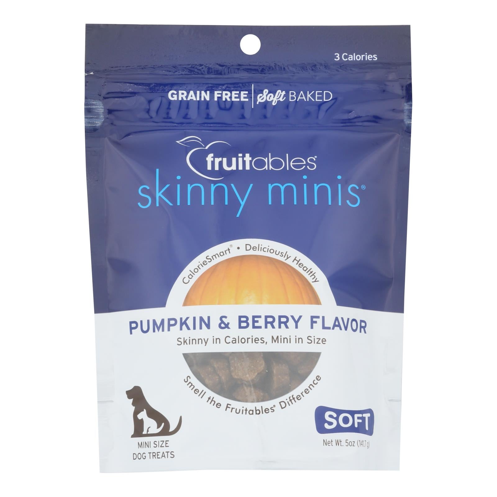 Fruitables Skinny Minis Dog Treats - Soft Pumpkin & Berry Flavor - Case Of 12 - 5 Oz