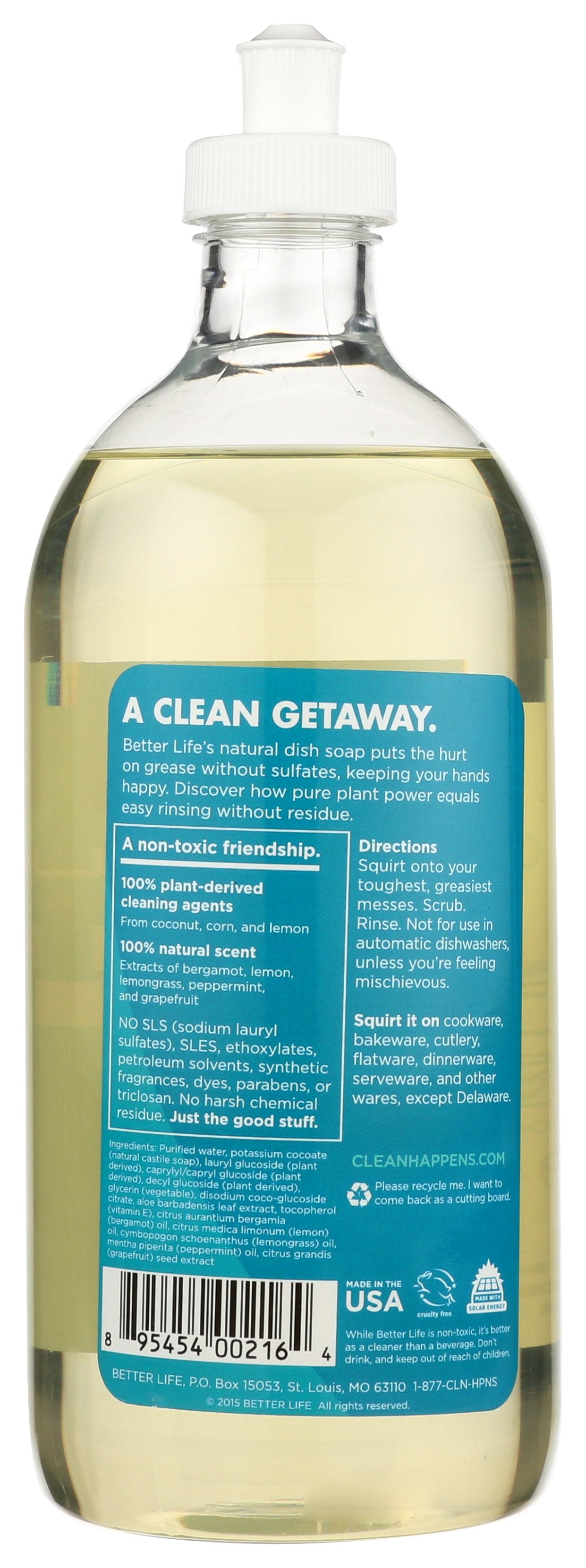 BETTER LIFE DISH SOAP LEMON MINT - Case of 6