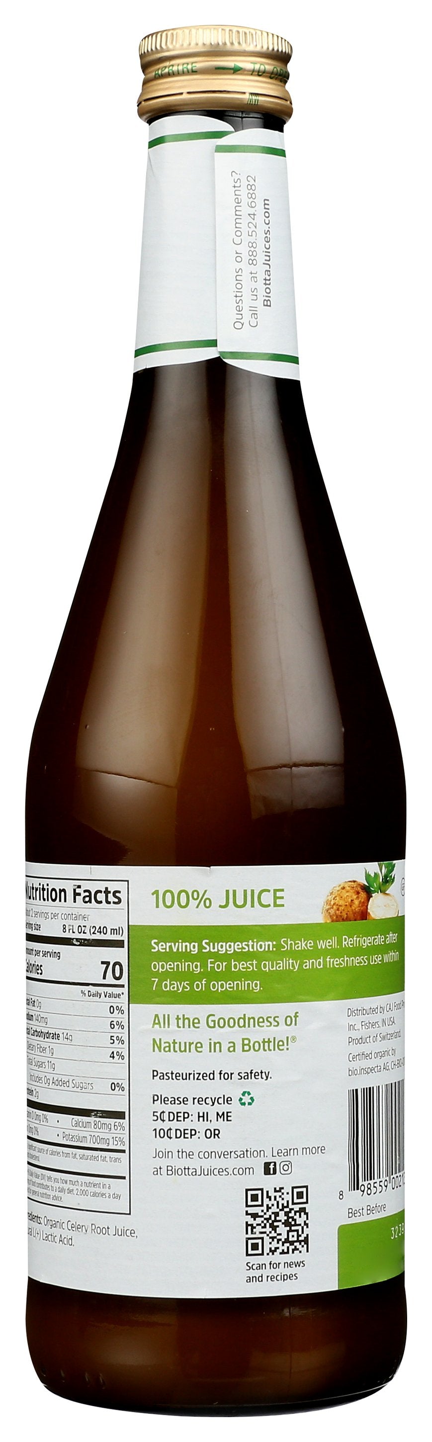 BIOTTA JUICE CELERY ROOT - Case of 6