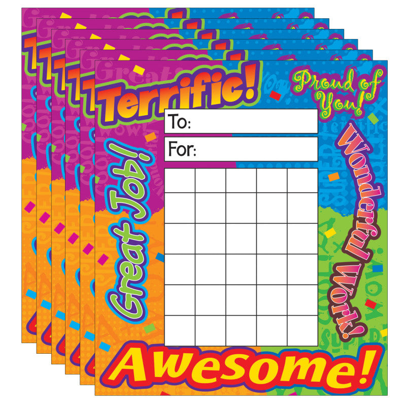 TREND - Reward Words Incentive Pad, 36 Sheets Per Pad, Pack of 6