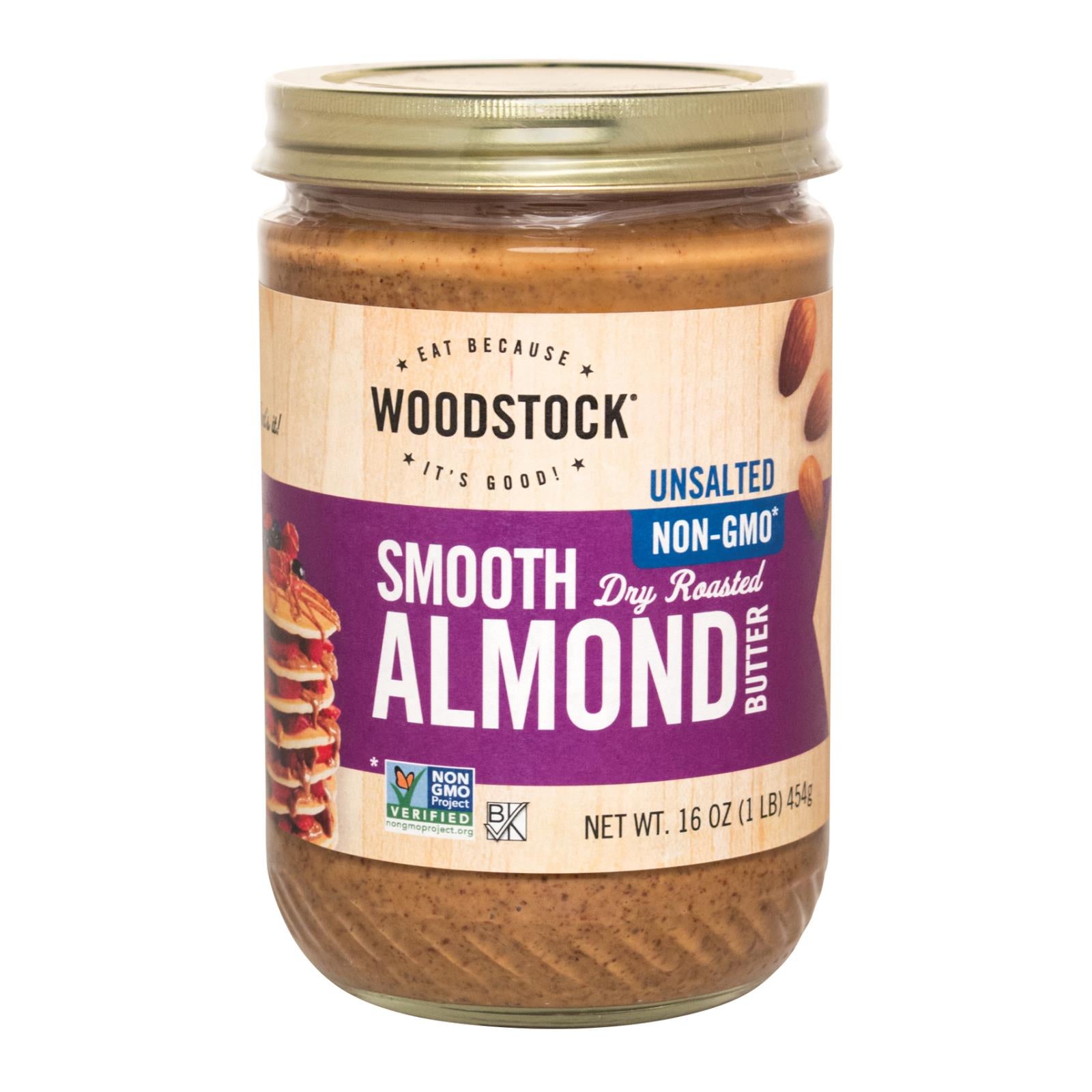 Woodstock Non-GMO Unsalted Smooth Almond Butter, 12x16oz