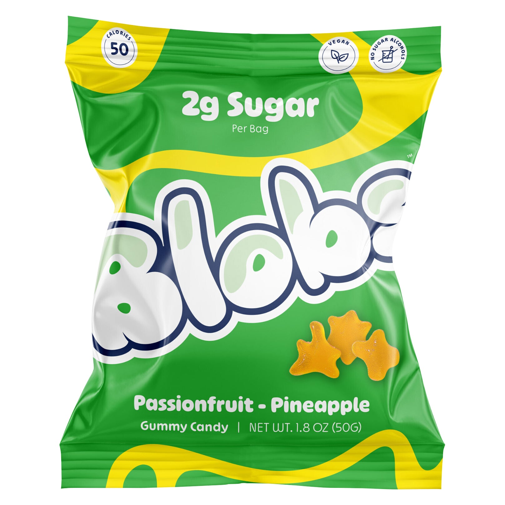 Blobs Passionfruit/Pineapple Gummy Candy 1.8 oz - Case of 6