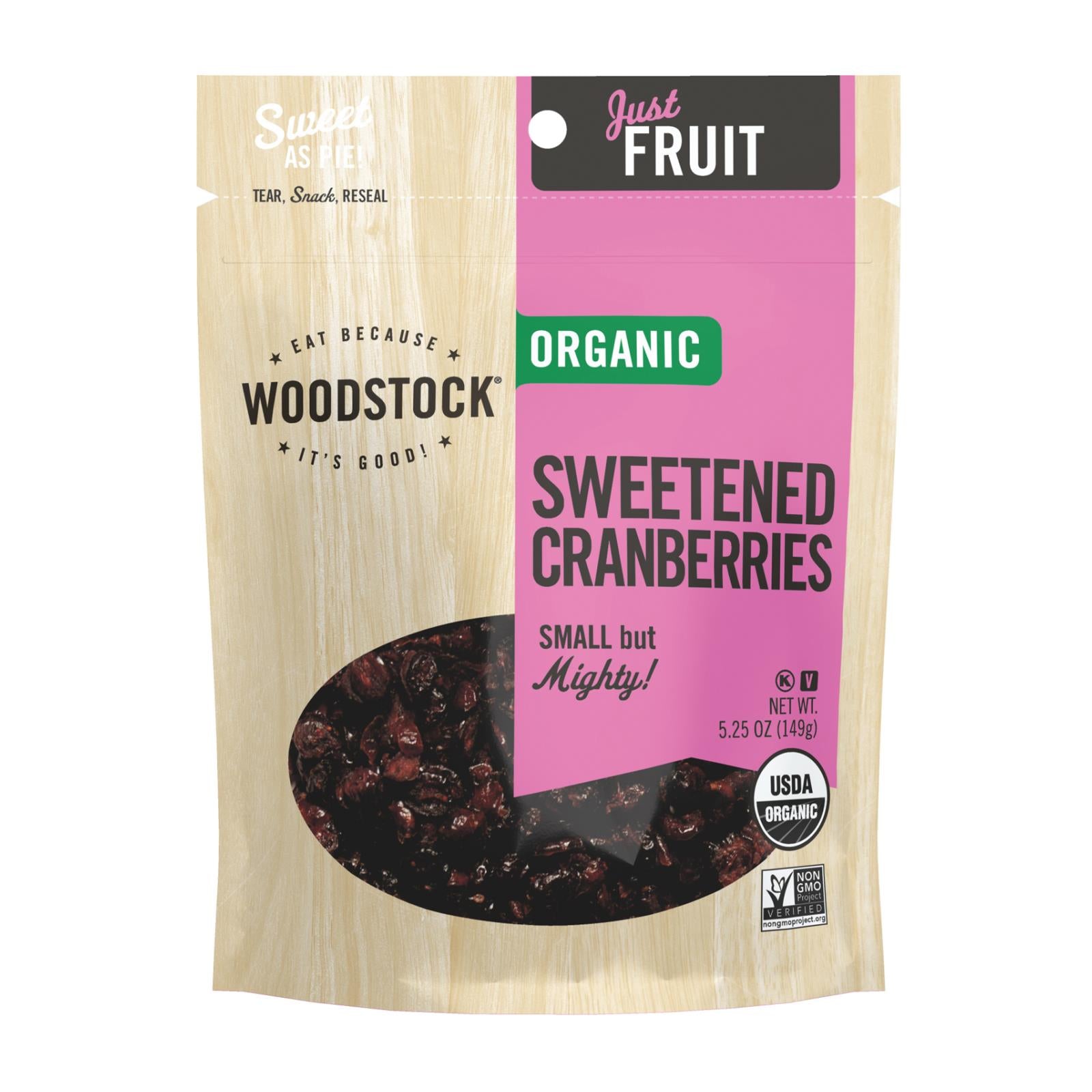 Woodstock Organic Sweet Dried Cranberries 8 Pack, 5.25oz