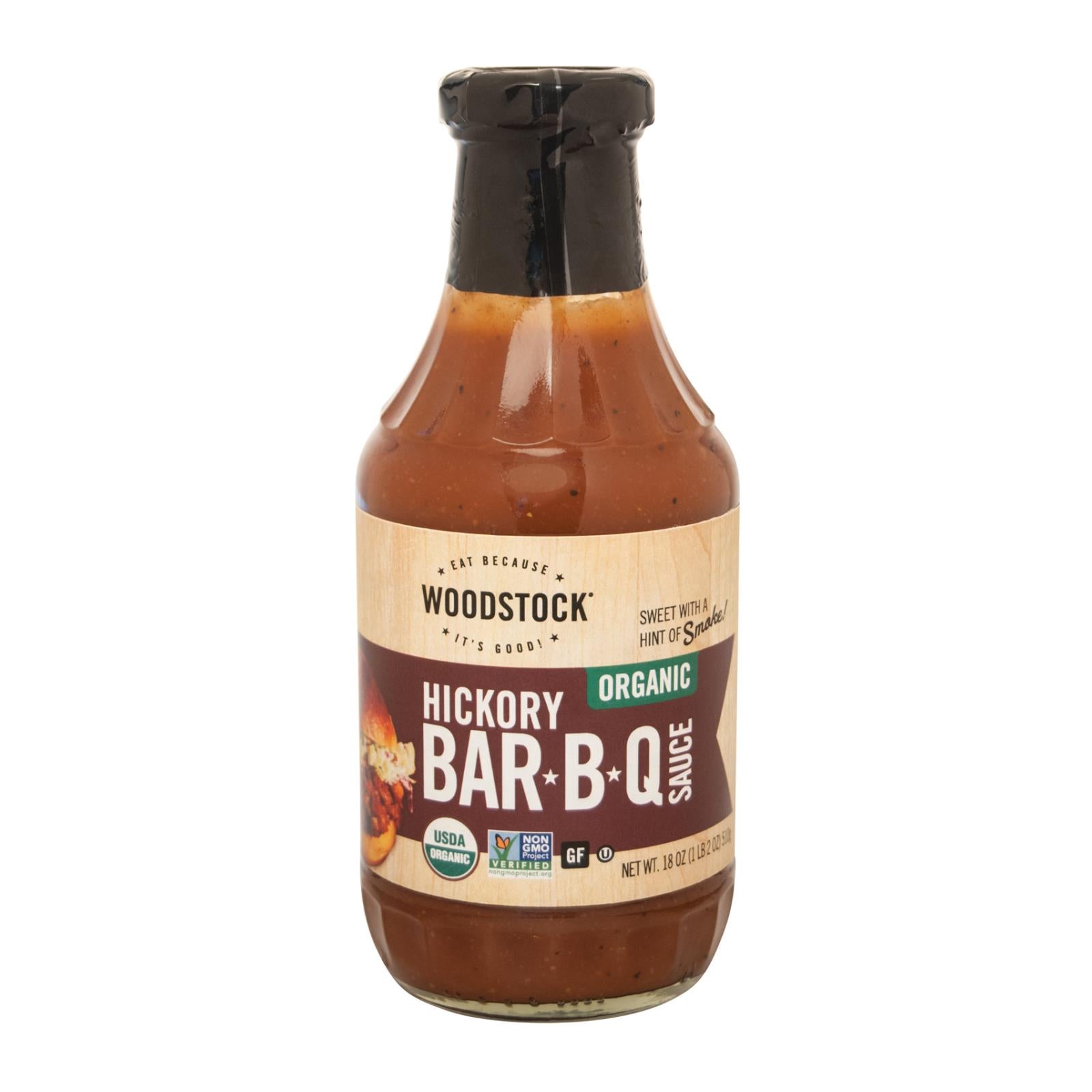 Woodstock Organic BBQ Sauce - Hickory - Case of 12 - 18 oz.