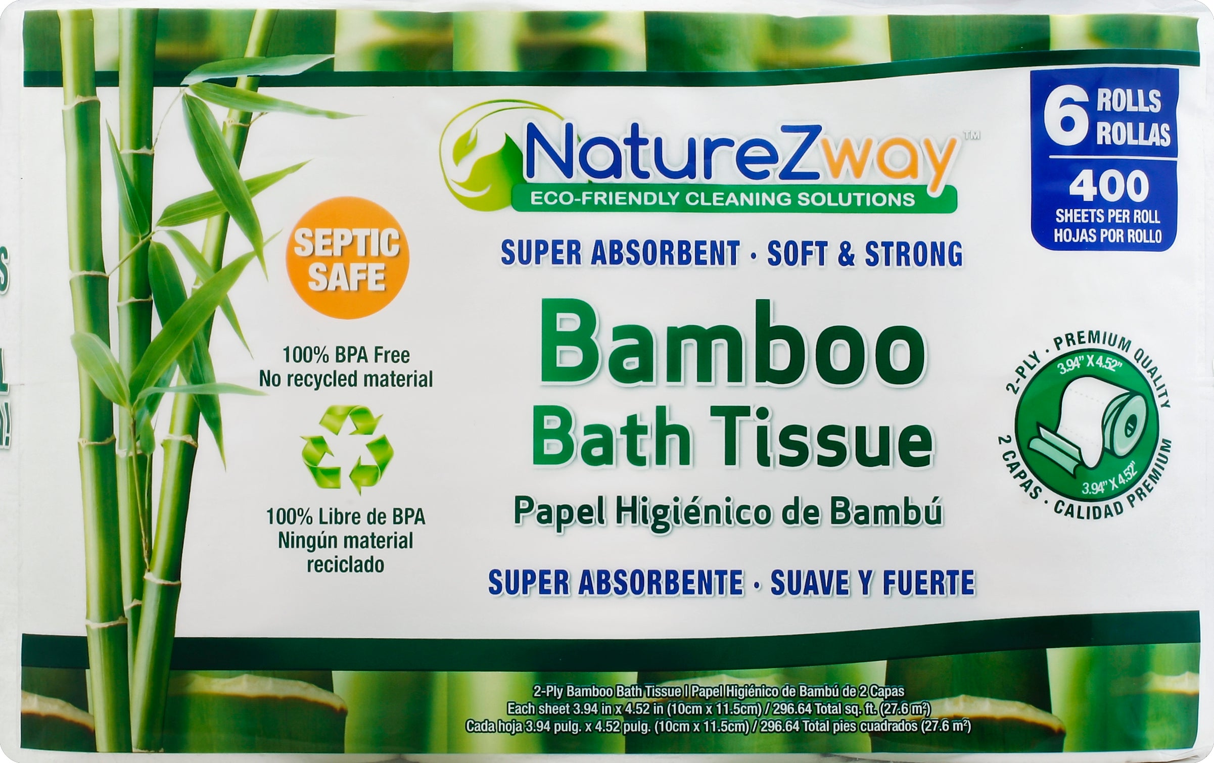 NatureZWay Bath Tissue 6 ea - Case of 8