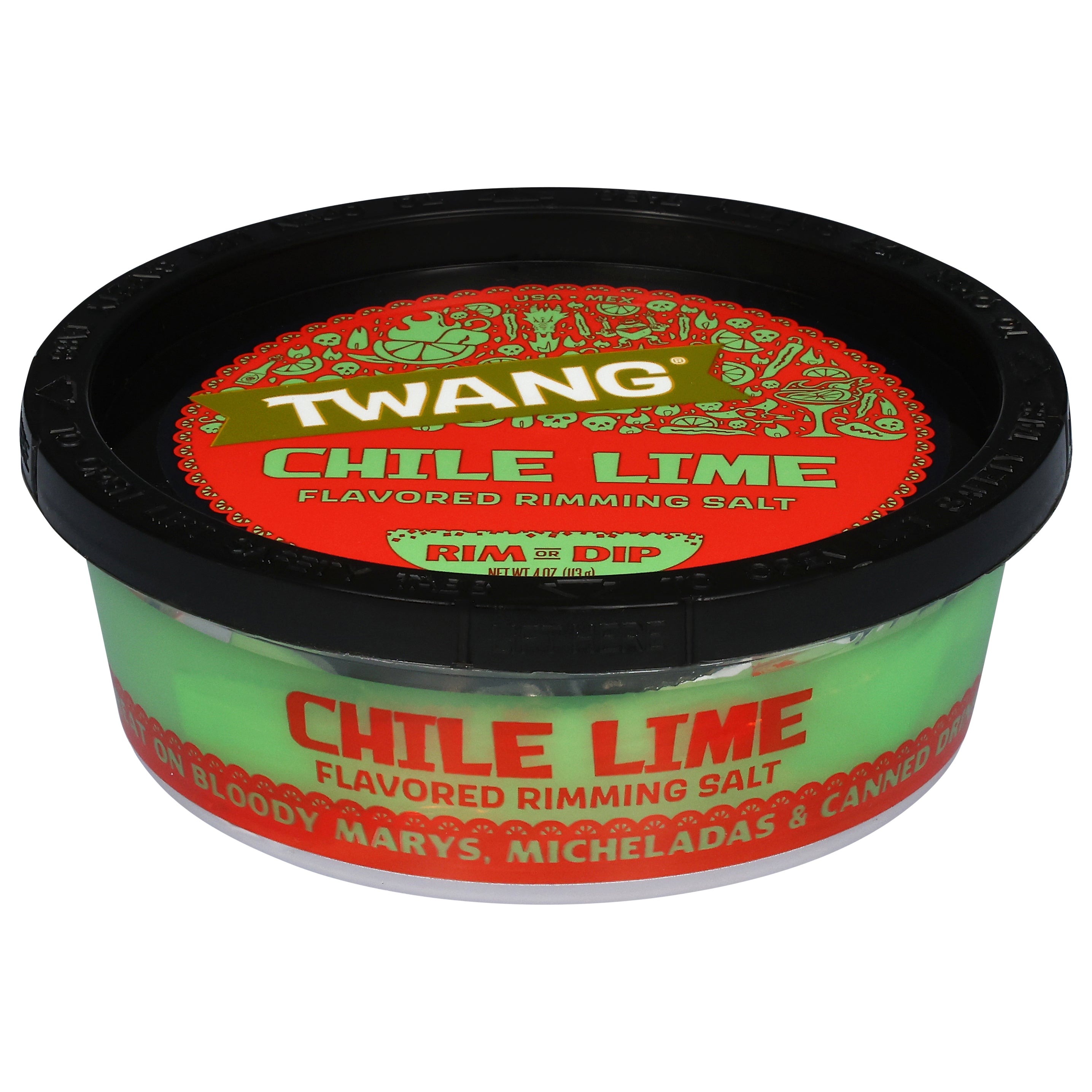 Twang Chile Lime Flavored Rimming Salt 4 oz - Case of 12