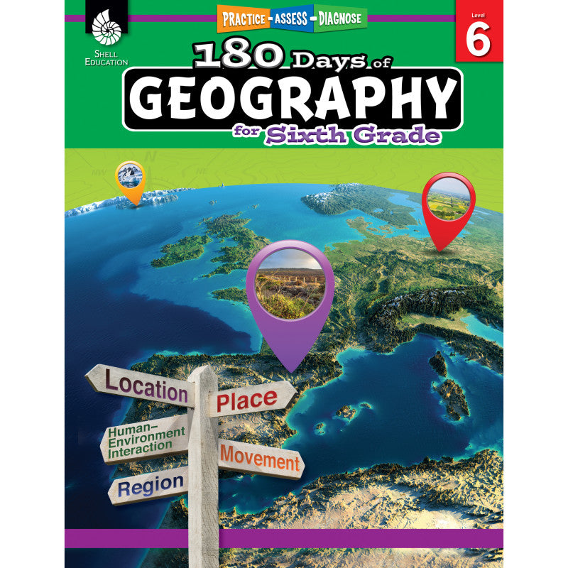 SHELL EDUCATION - 180 Days of Geography for Sixth Grade