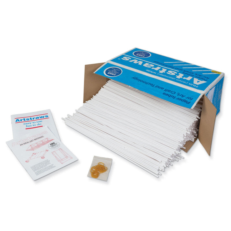 ARTSTRAWS - Paper Tubes, Thin, White, 4mm, 1800 Count