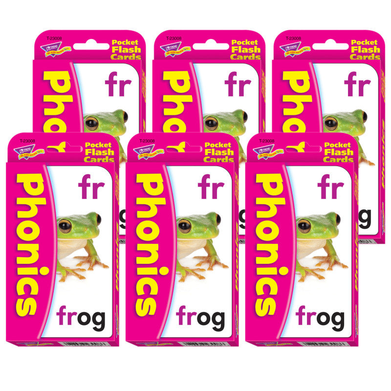 TREND - Phonics Pocket Flash Cards, 6 Packs