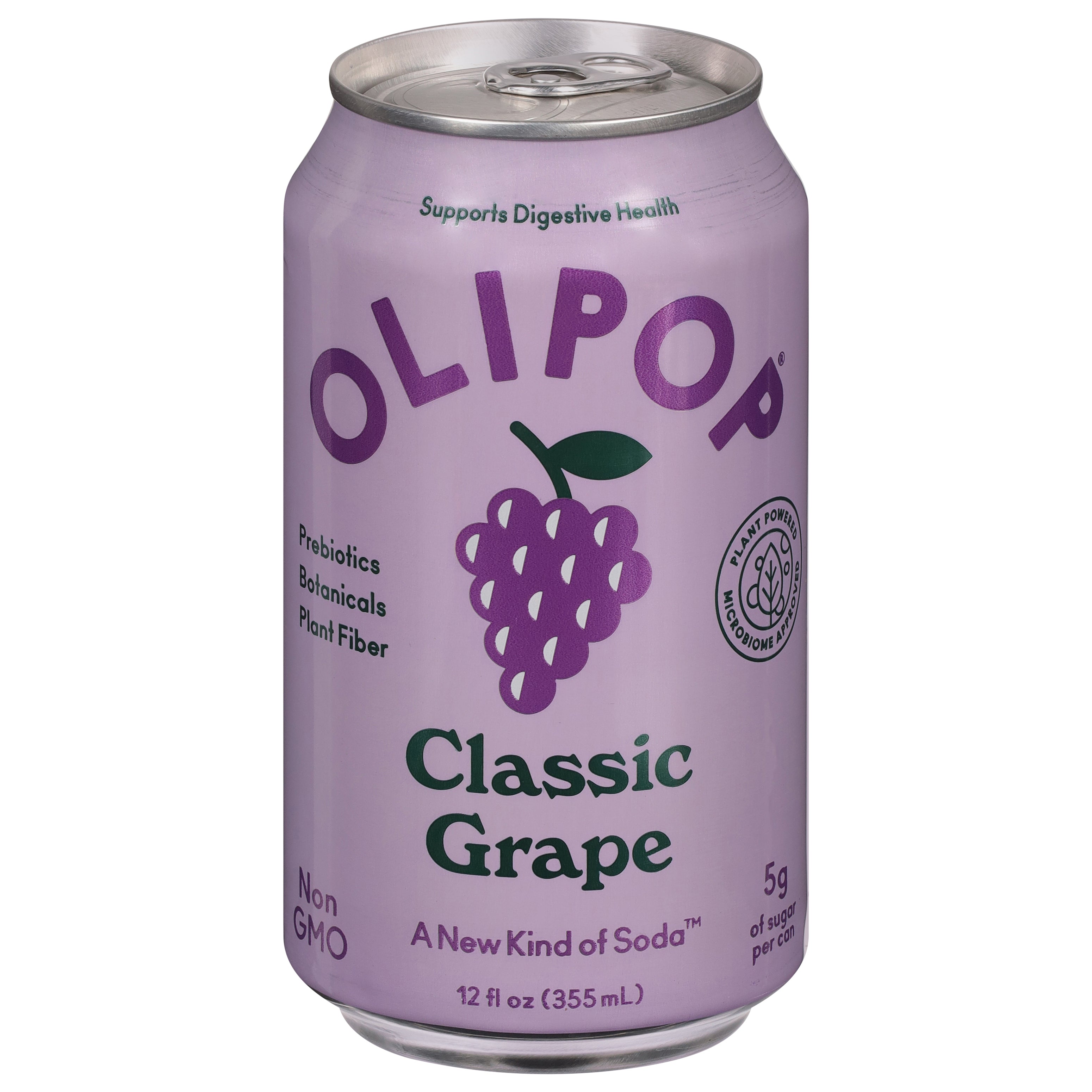 Olipop Classic Grape Soda 12 fl oz - Case of 12