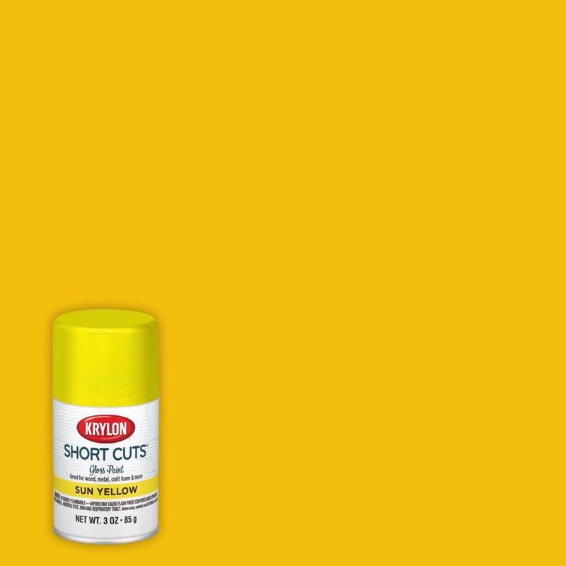 KRYLON - Krylon Short Cuts Gloss Sun Yellow Spray Paint 3 oz - Case of 6