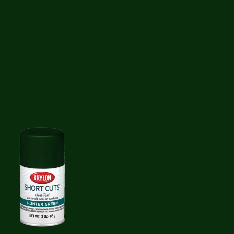 KRYLON - Krylon Short Cuts Gloss Hunter Green Spray Paint 3 oz - Case of 6