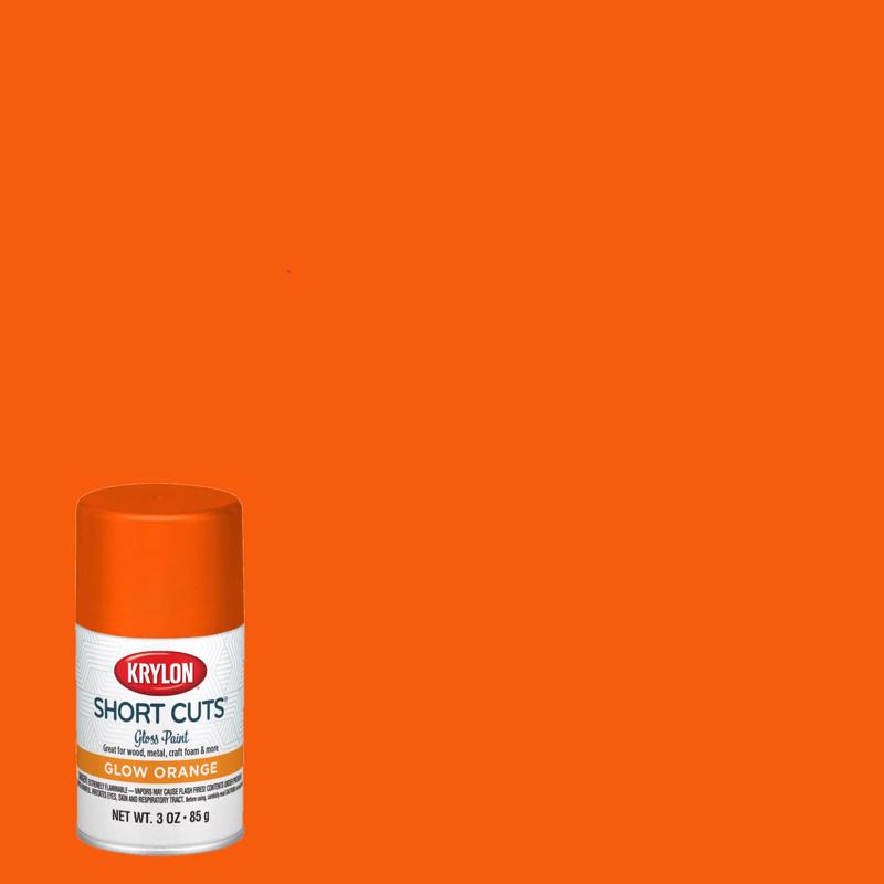 KRYLON - Krylon Short Cuts Gloss Glow Orange Spray Paint 3 oz - Case of 6