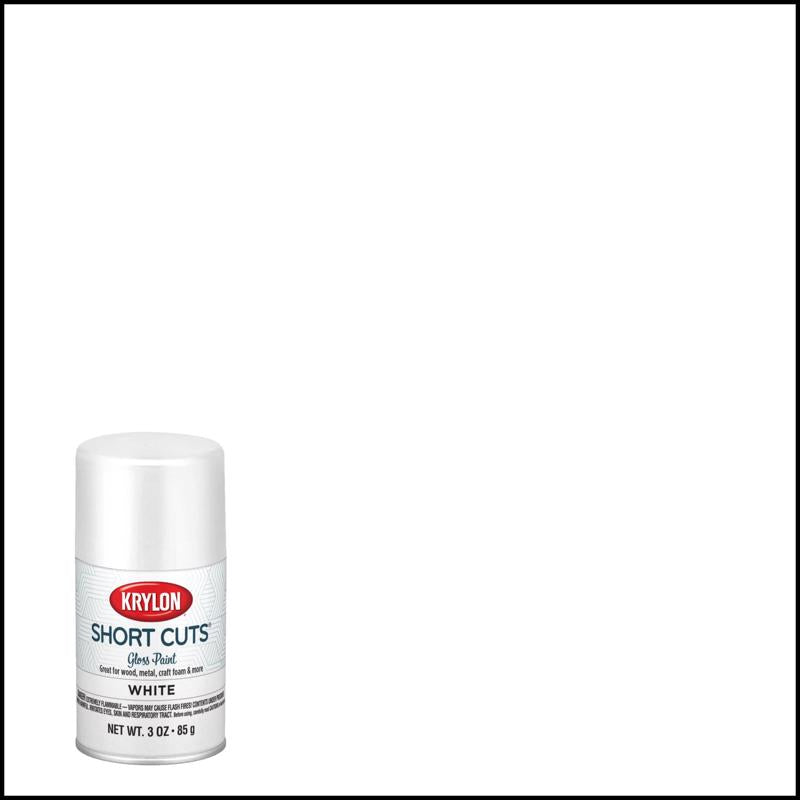 KRYLON - Krylon Short Cuts Gloss White Spray Paint 3 oz - Case of 6