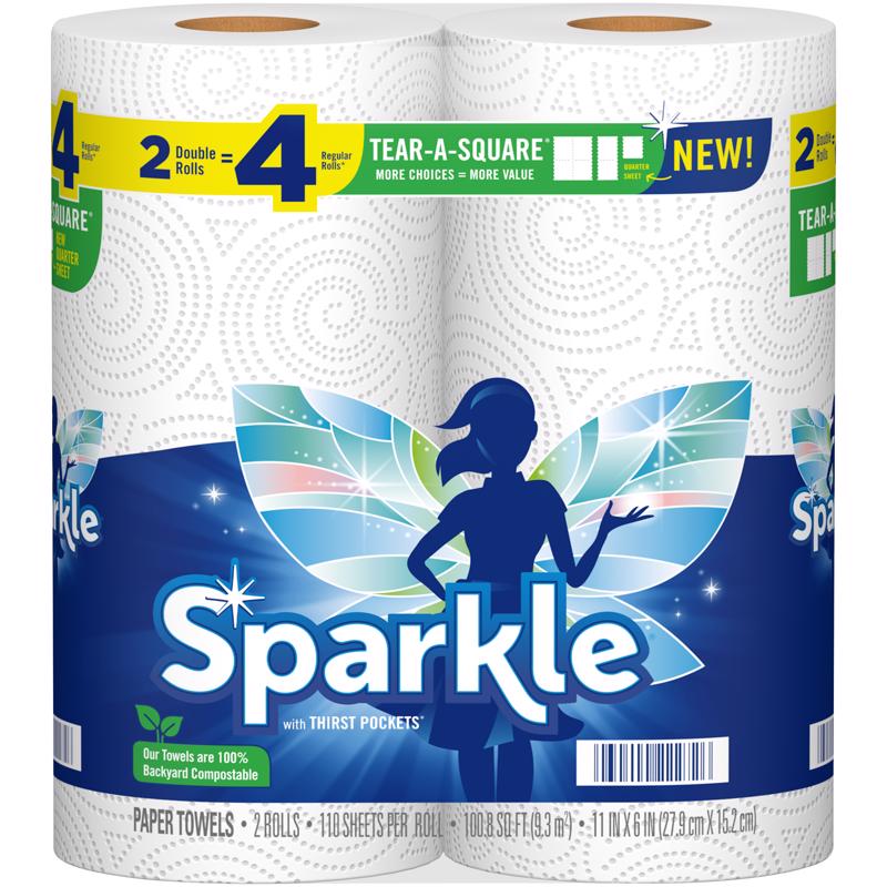 SPARKLE - Sparkle Tear-A-Square Paper Towels 110 sheet 2 ply 2 pk - Case of 12
