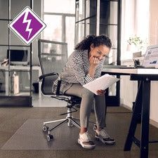 Computex® Anti-Static Vinyl Rectangular Chair Mat for Carpets up to 3/8" - 48" x 60"