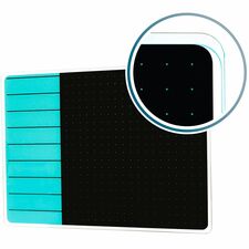 Viztex® Glacier Teal & Black Plan & Grid Glass Dry Erase Board - 17" x 23"