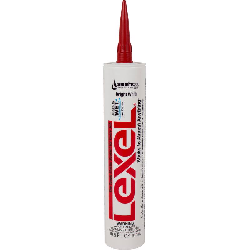 LEXEL - Sashco Lexel White Low VOC Synthetic Rubber All Purpose Caulk 10.5 oz - Case of 12