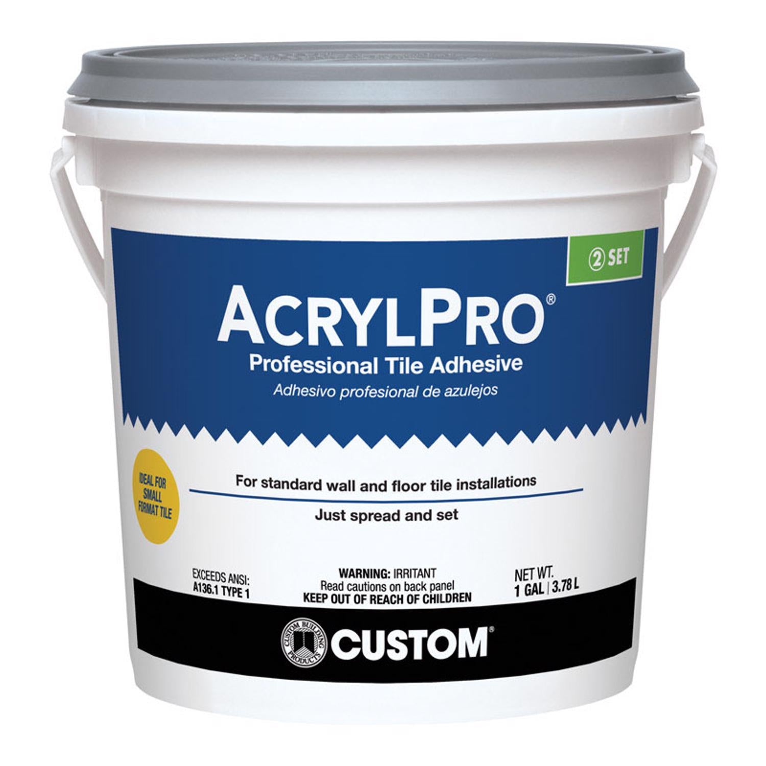 Custom Building Products AcrylPro Ceramic Tile Adhesive 1 gal - Case of 2