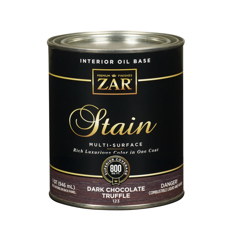 ZAR - ZAR Semi-Transparent Dk Chocolate Truffle Oil-Based Polyurethane Wood Stain 1 qt - Case of 4
