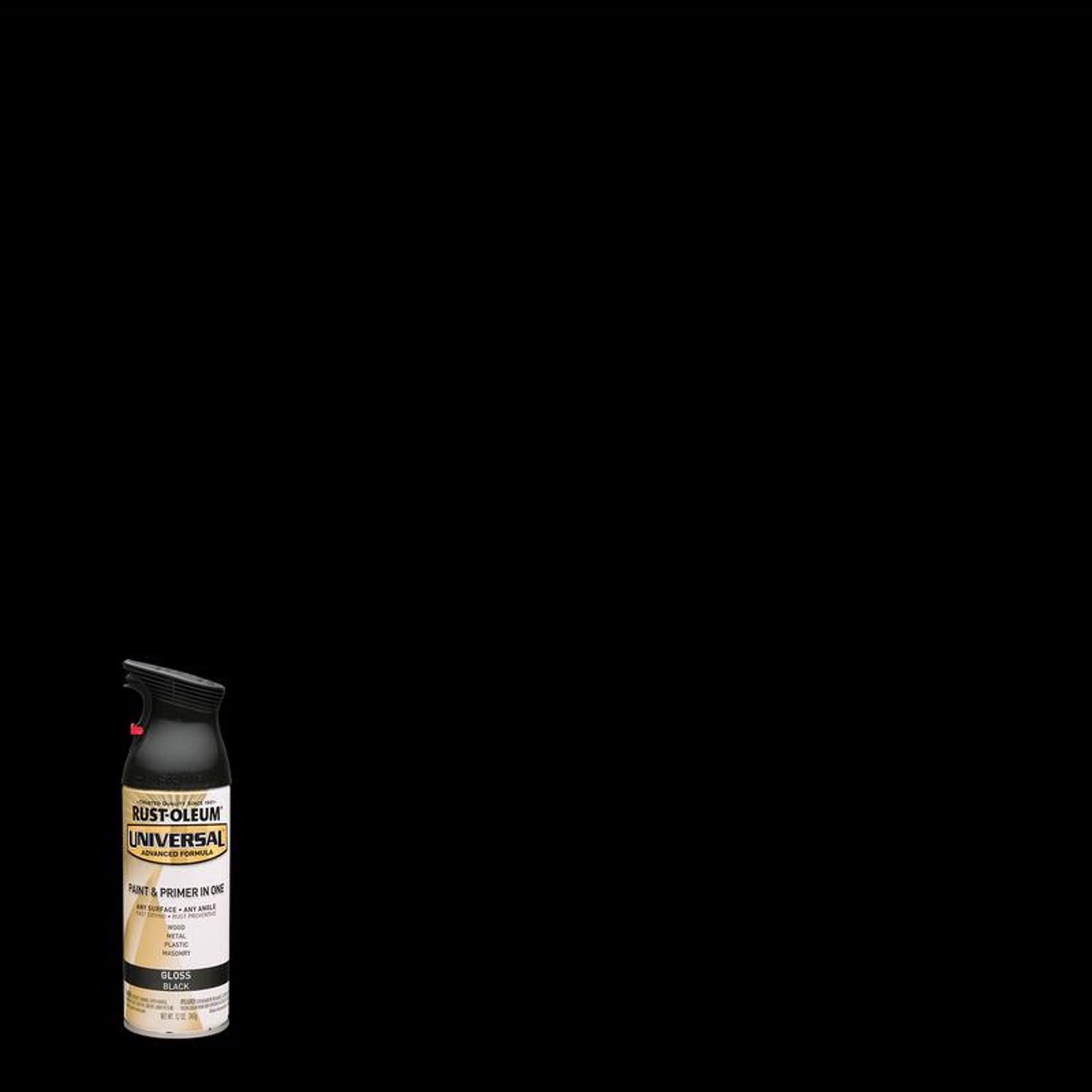 Rust-Oleum Universal Gloss Black Spray Paint 12 oz - Case of 6