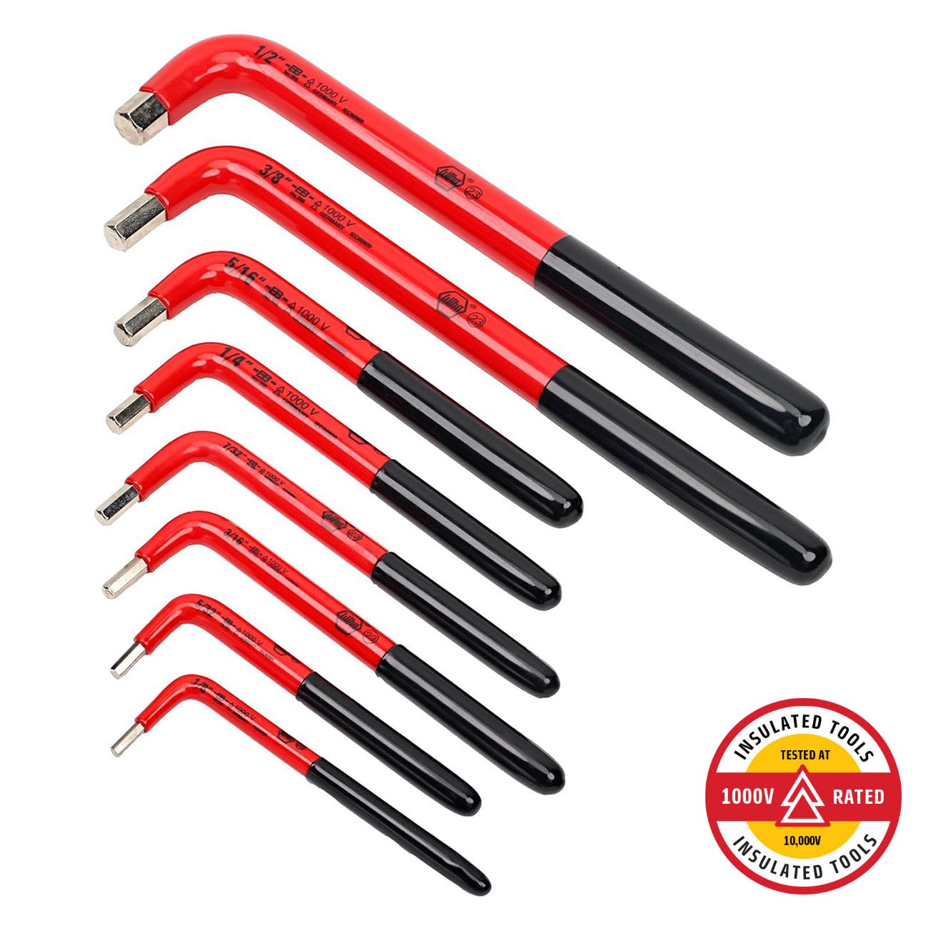 Wiha SAE Insulated Hex L-Key Set - 8 Piece Set
