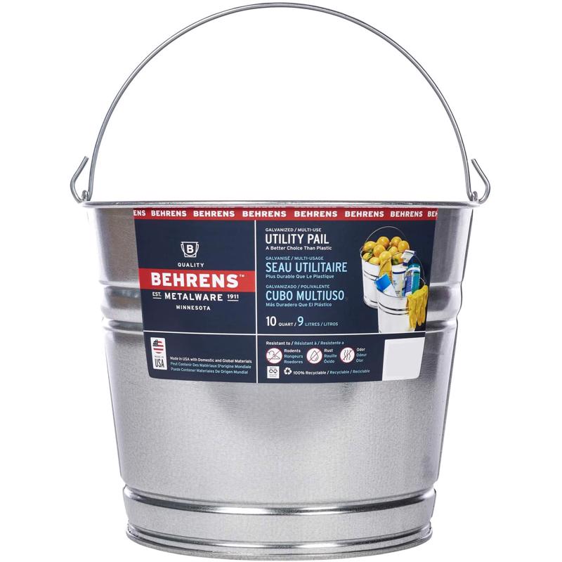 BEHRENS - Behrens 10 qt Galvanized Pail Gray