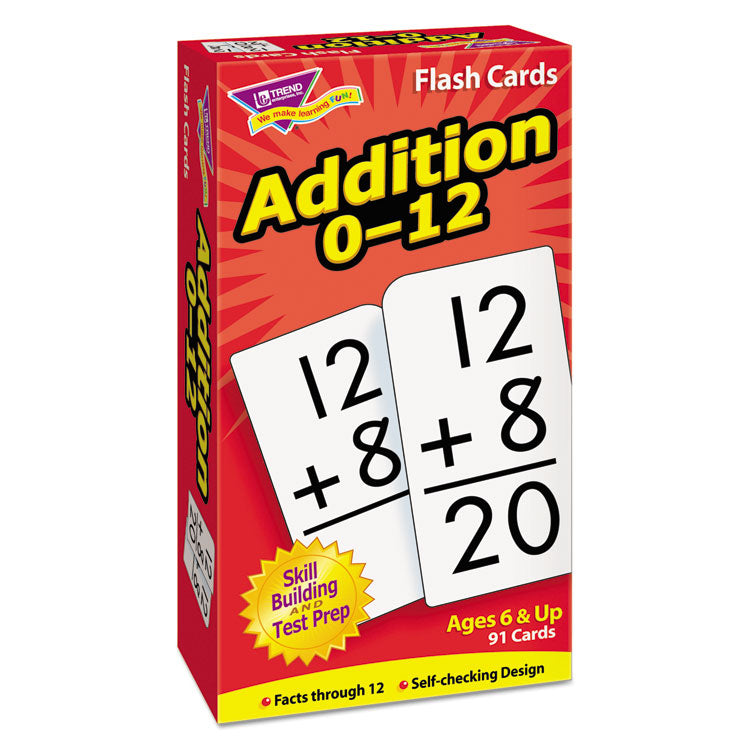 TREND - Skill Drill Flash Cards, Addition, 3 x 6, Black and White, 91/Pack