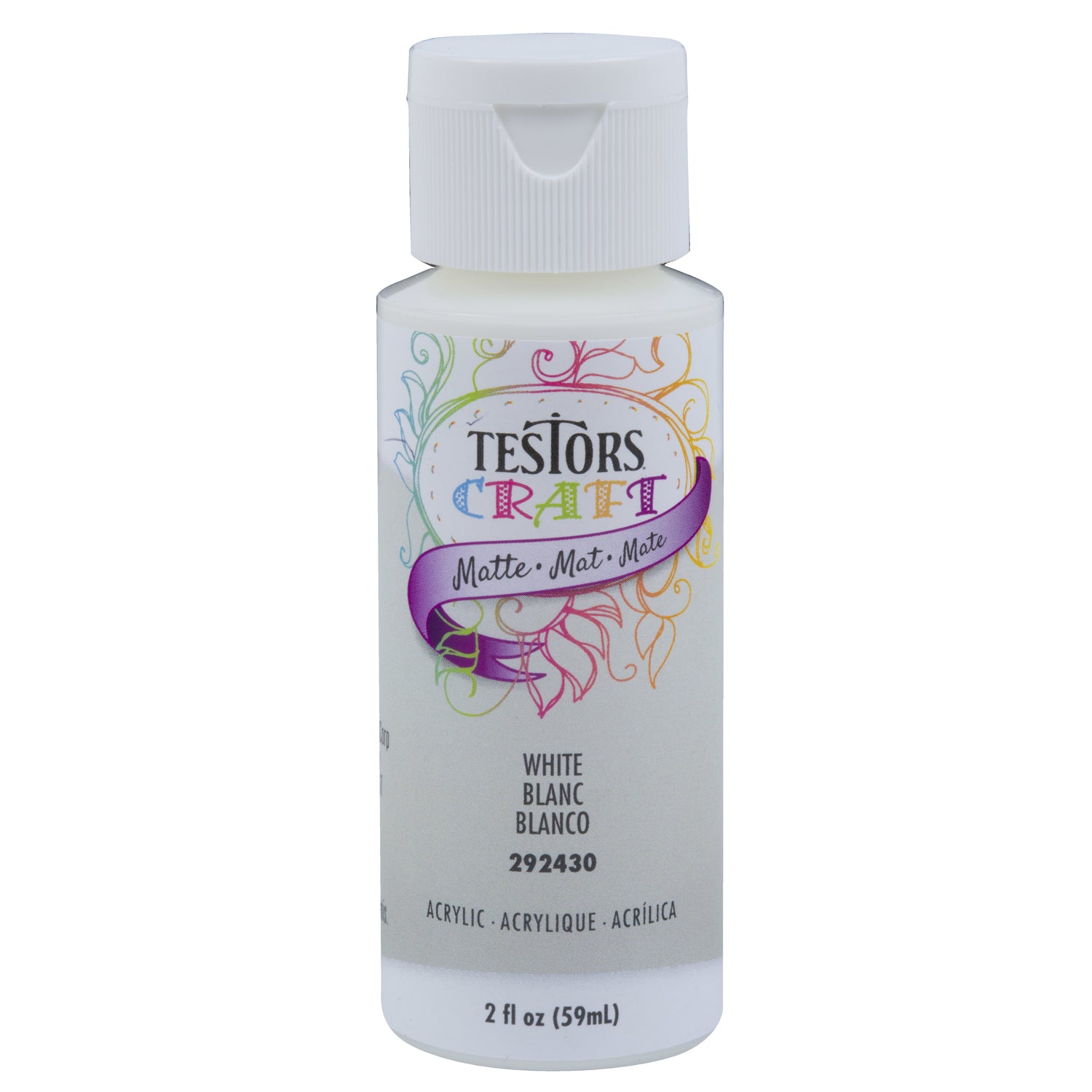 Rust-Oleum Testors Craft White Water-Based Paint Interior 2 oz - Case of 6