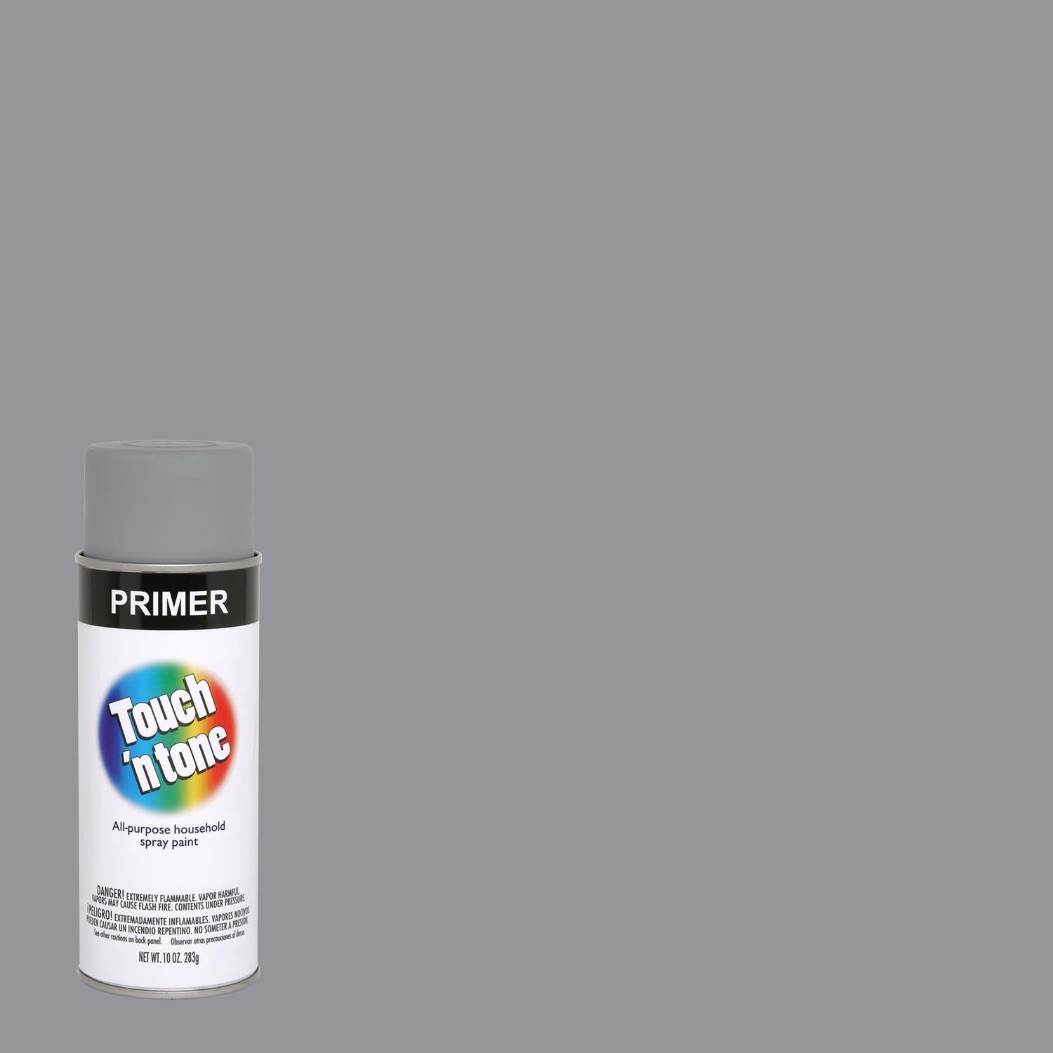 Rust-Oleum Touch n Tone Flat Flat Gray Primer Spray Paint 10 oz - Case of 6