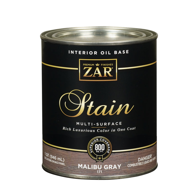 ZAR - ZAR Solid Malibu Gray Oil-Based Polyurethane Wood Stain 1 qt - Case of 4