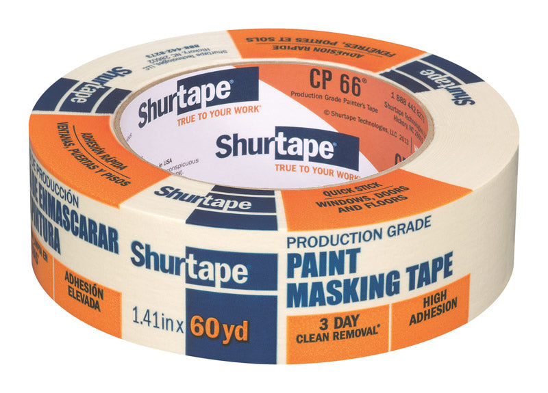SHURTAPE - Shurtape 1.41 in. W X 60 yd L Tan High Strength Masking Tape 1 pk - Case of 24