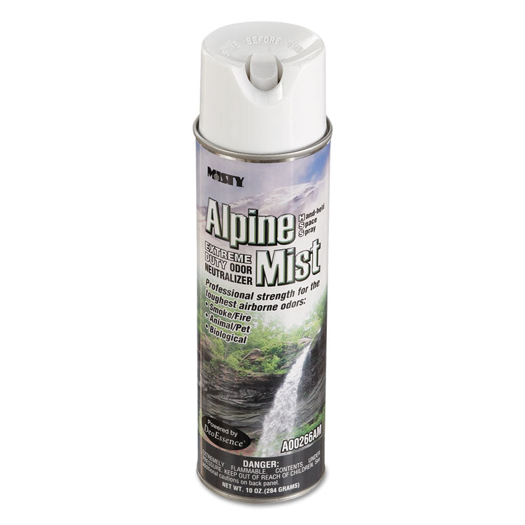 Misty - Hand-Held Odor Neutralizer, Alpine Mist, 10 oz Aerosol Spray, 12/Carton