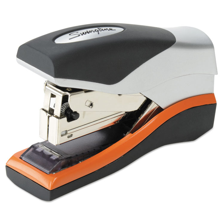 Swingline - Optima 40 Compact Stapler, 40-Sheet Capacity, Black/Silver/Orange