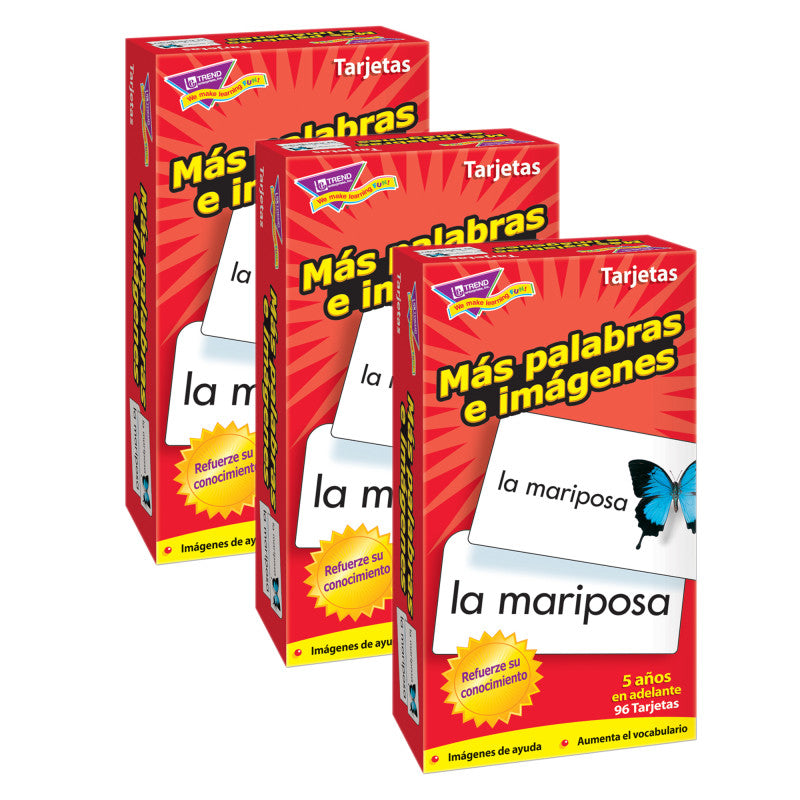 TREND - Más palabras e imágenes (SP) Skill Drill Flash Cards, 3 Packs