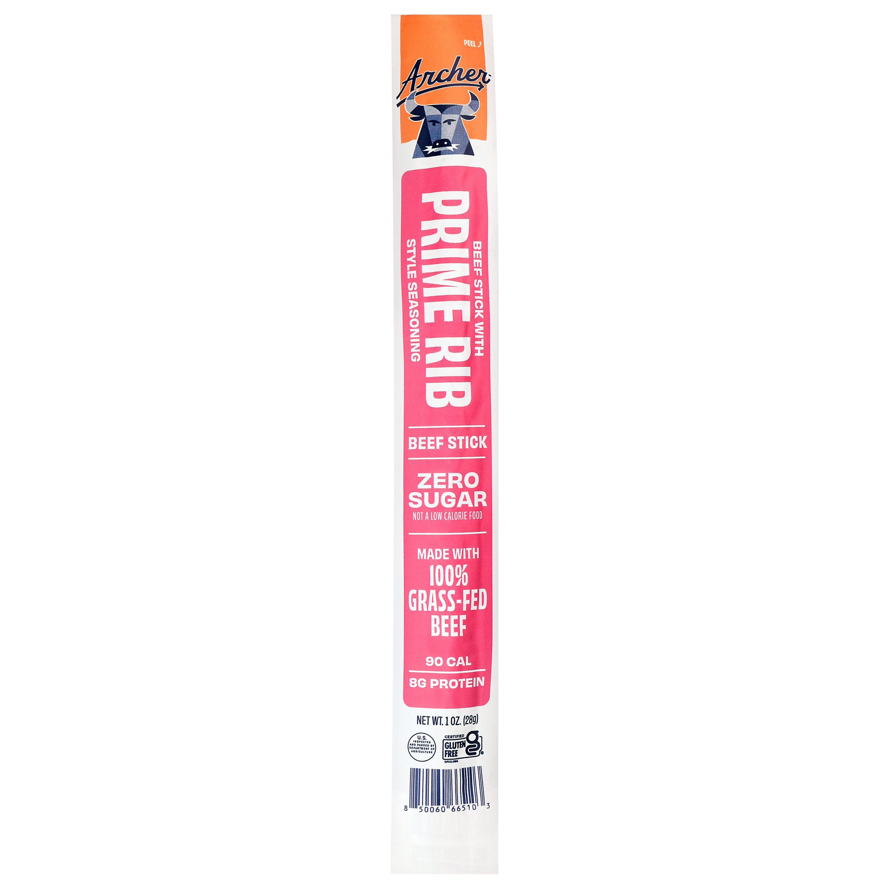 Archer Zero Sugar Prime Rib Beef Stick 1 oz - Case of 18