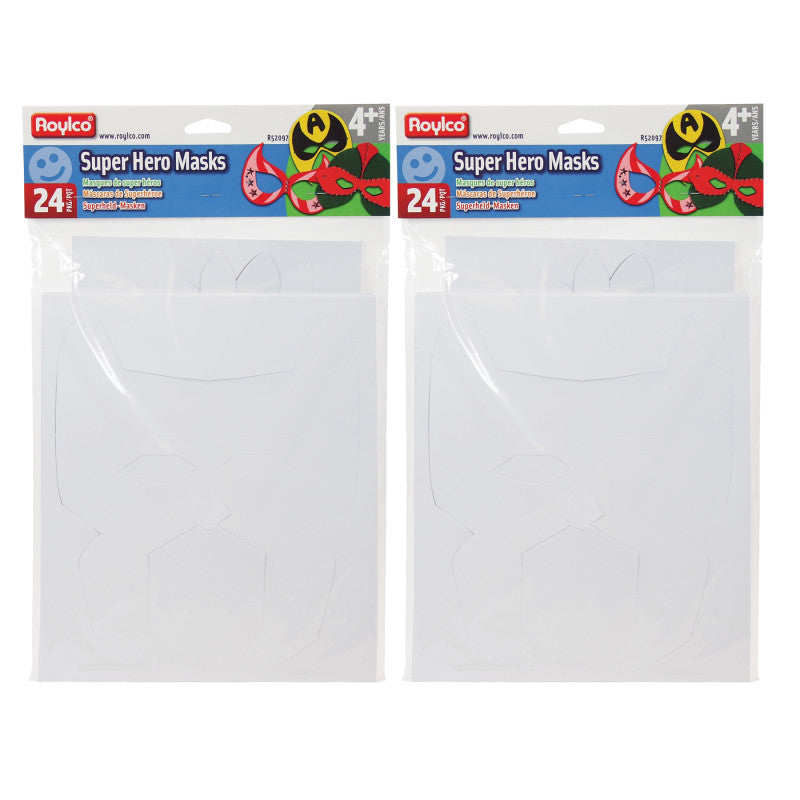 ROYLCO - Die-Cut Super Hero Masks, 24 Per Pack, 2 Packs